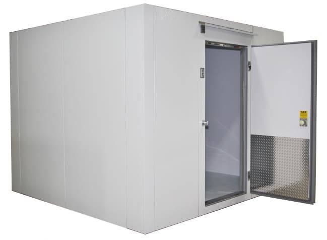 Installed walk-in cooler unit