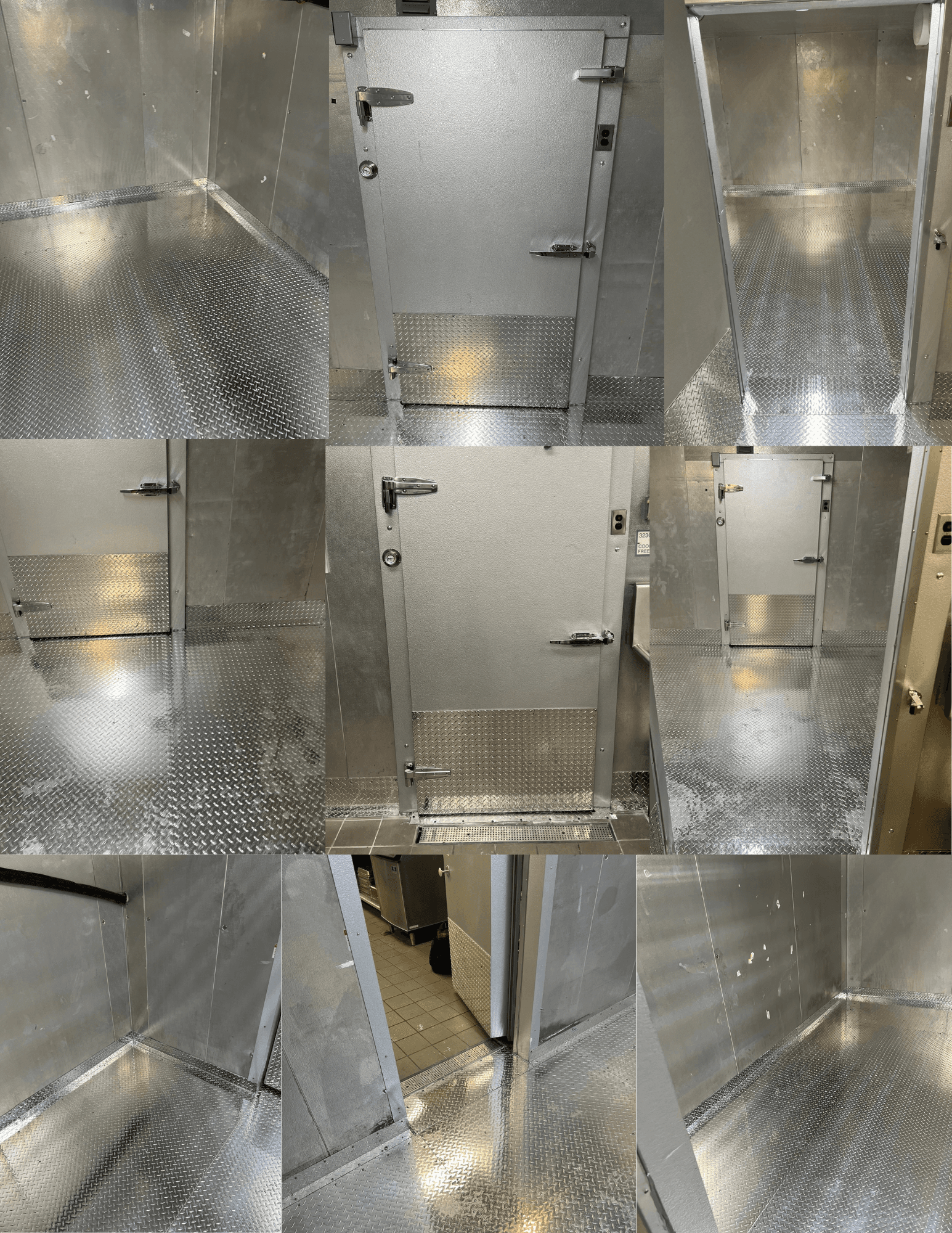 Completed diamond plate flooring and door hardware