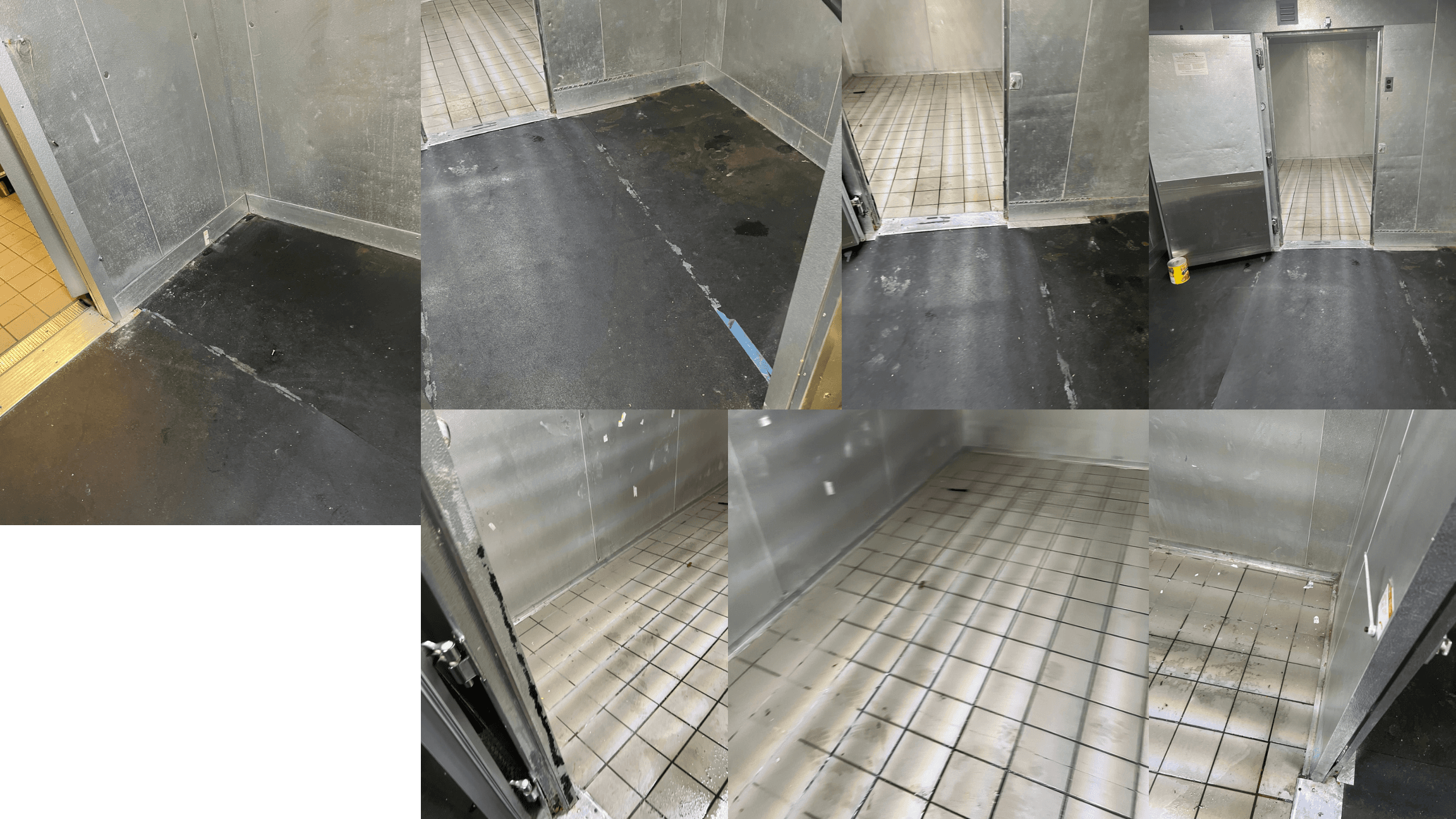 Walk-in cooler before gasket and hardware service